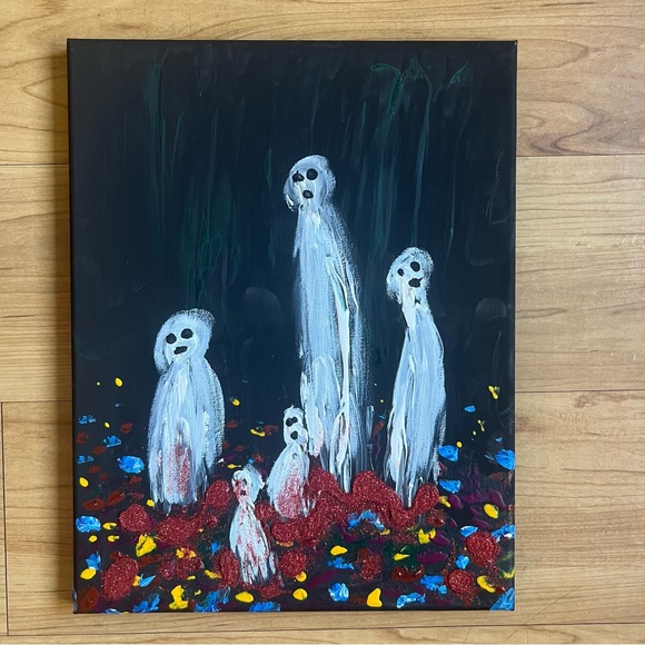 The Woods Original Acrylic Painting Dark Art Eerie Spooky 8x10” Painting - Picture 10 of 10